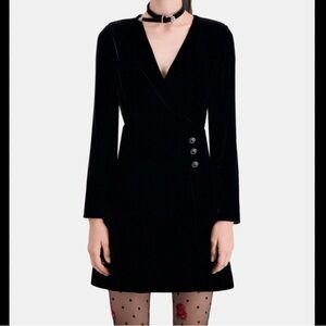 The Kooples Elegant Black Velvet Dress - Small 2 / 4